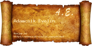 Adamcsik Evelin névjegykártya
